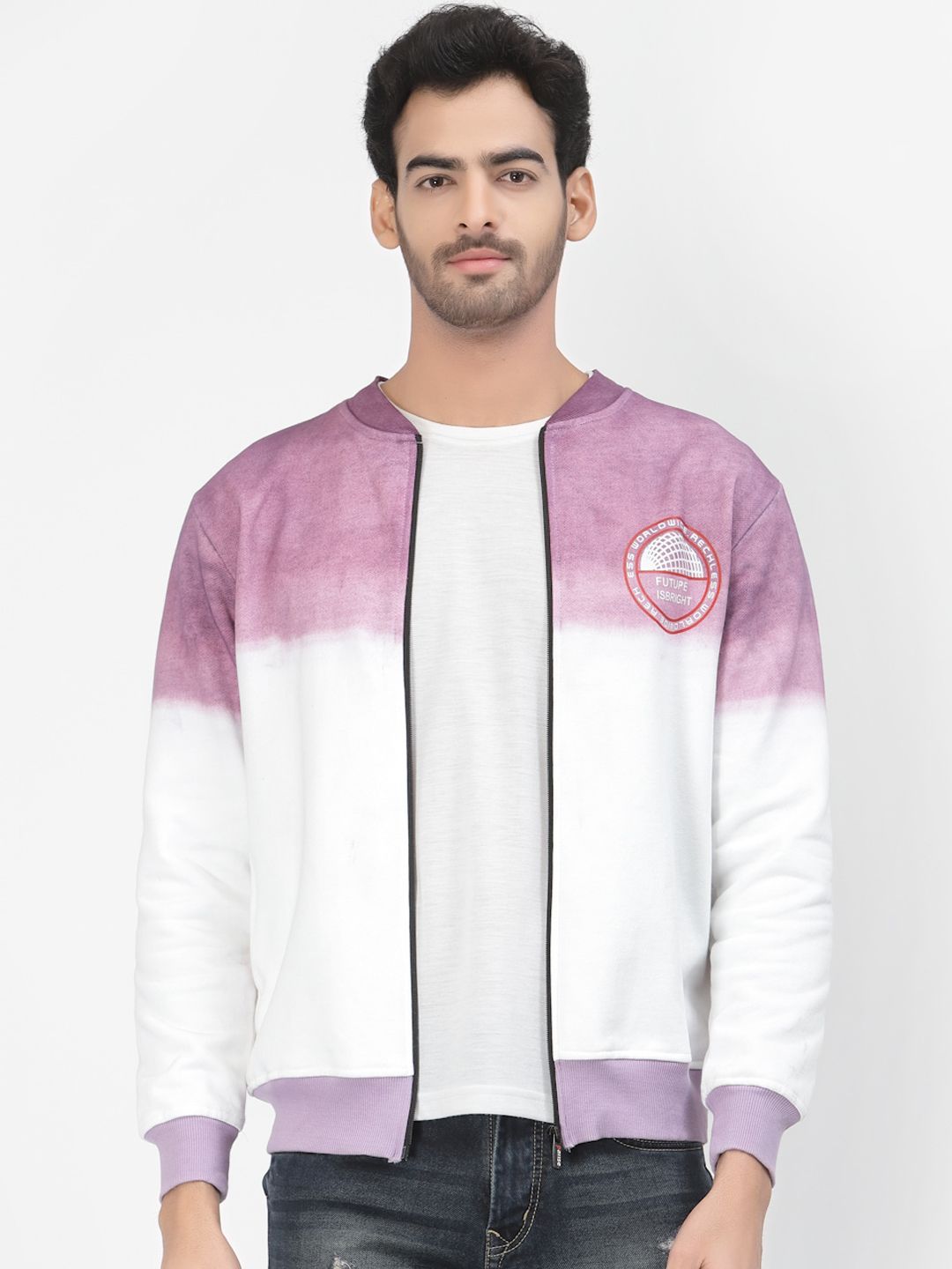 PAUSE SPORT Men Colourblocked Fleece Lightweight Bomber Jacket