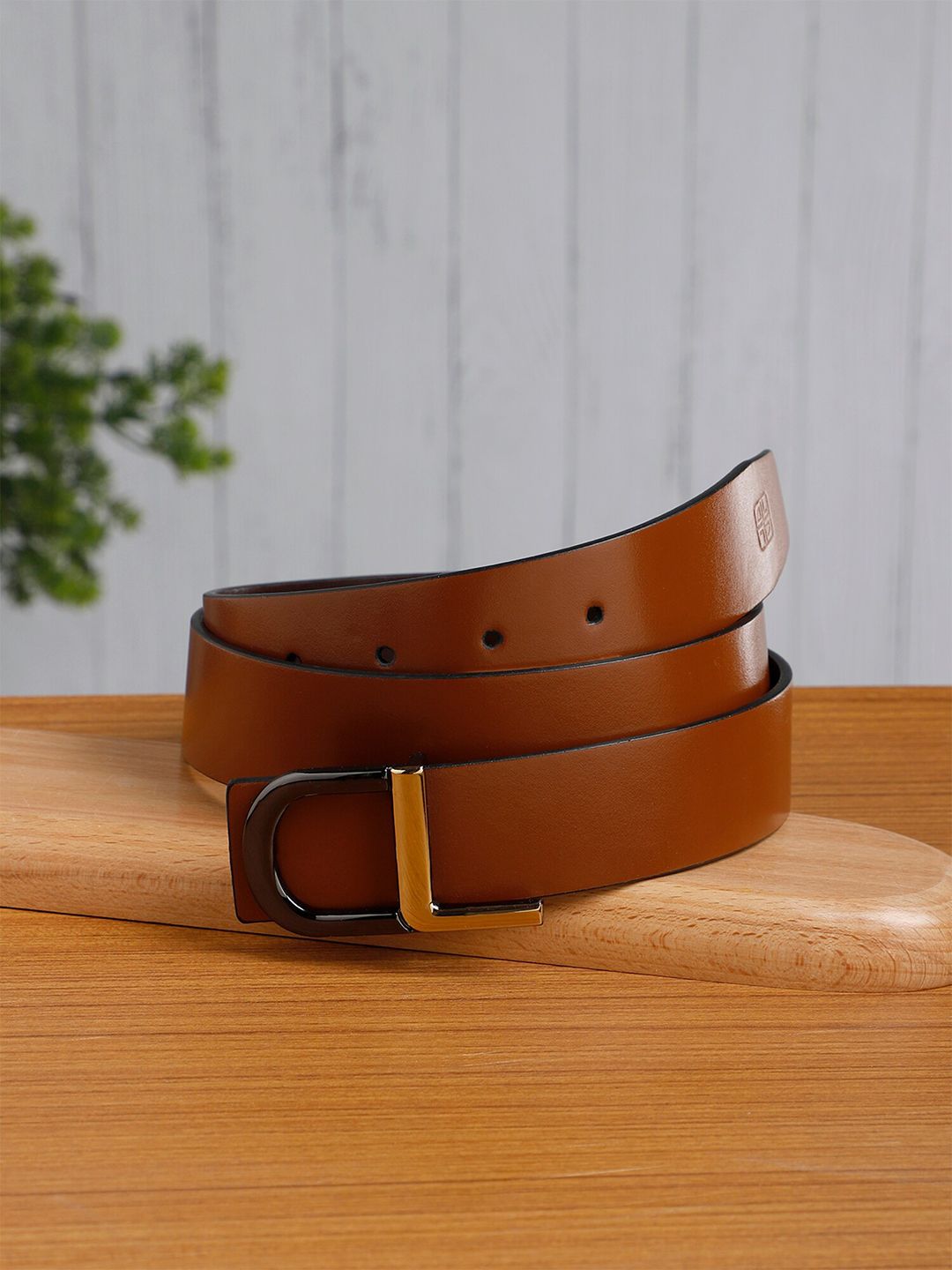 Carlton London Men Push Pin Leather Belt deal from myntra