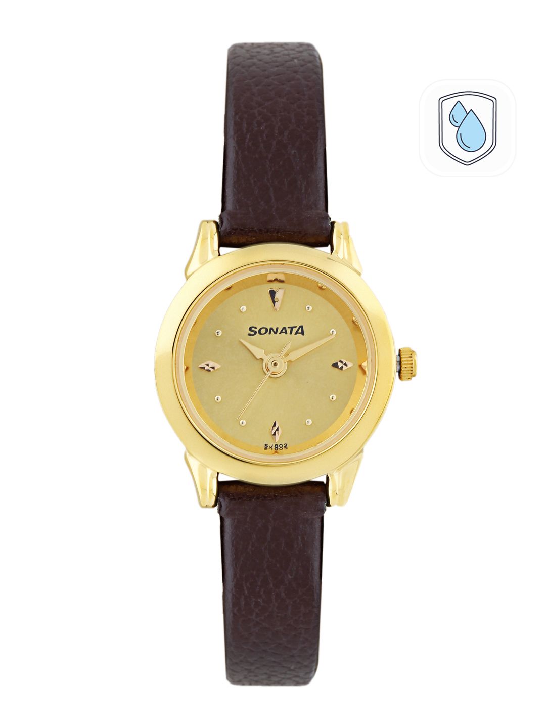 Sonata Quartz Analog With Champagne Dial Watch For Women - Nt8925yl02w