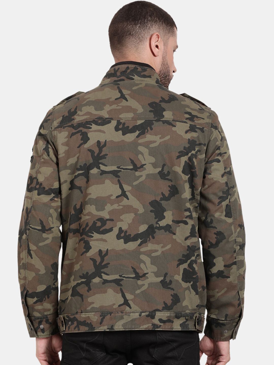 Buy t-base Men Camouflage Windcheater Cotton Sporty Jacket