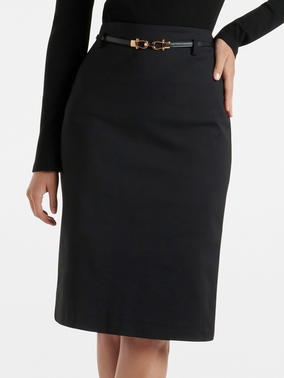 Forever New Adina Belted Pencil Knee-Length Skirt Price in India