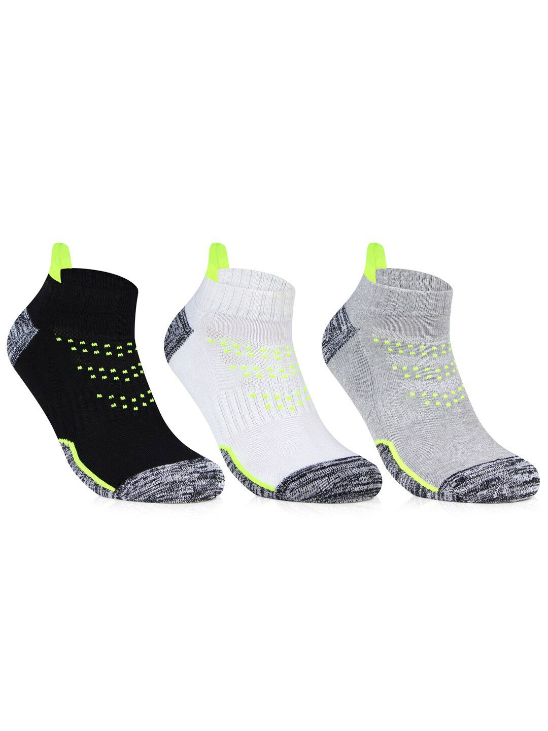 Bonjour Men Pack Of 3 Patterned Cotton Ankle Length Socks