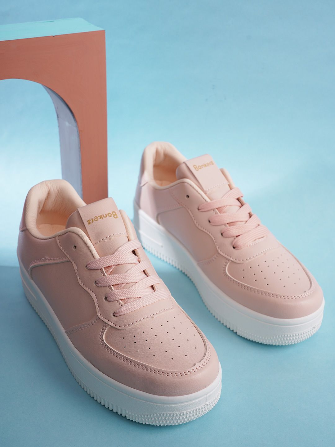 ICONICS Women Pink Perforations Sneakers Price in India