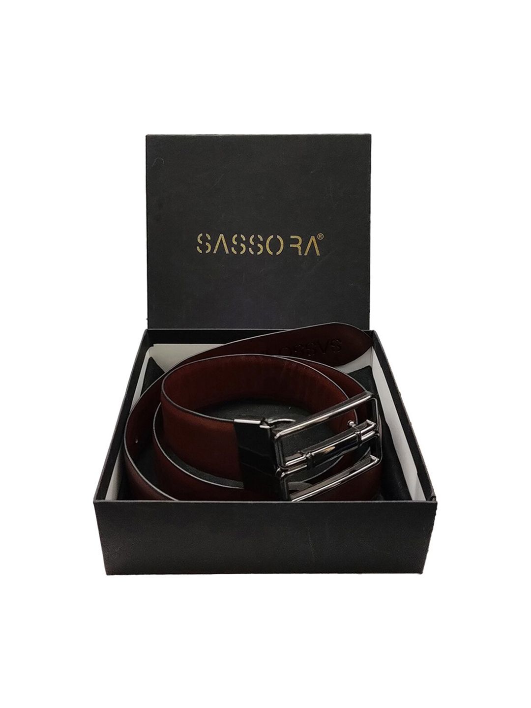 Sassora Men Textured Leather Formal Belt
