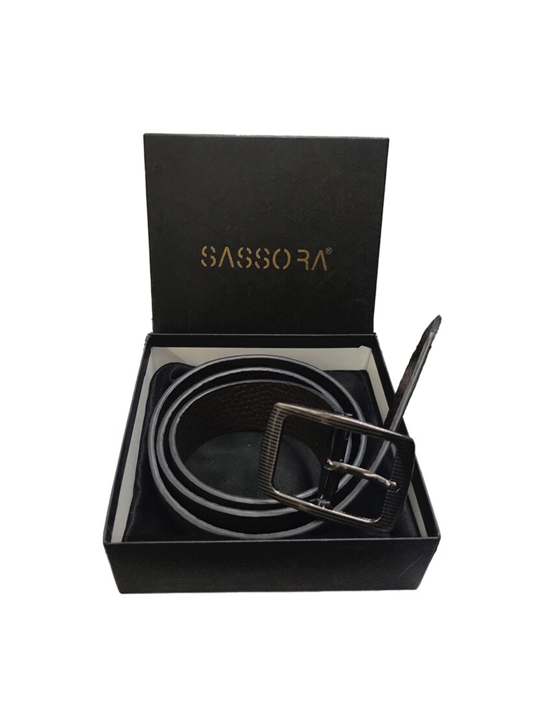 Sassora Men Textured Leather Formal Belt