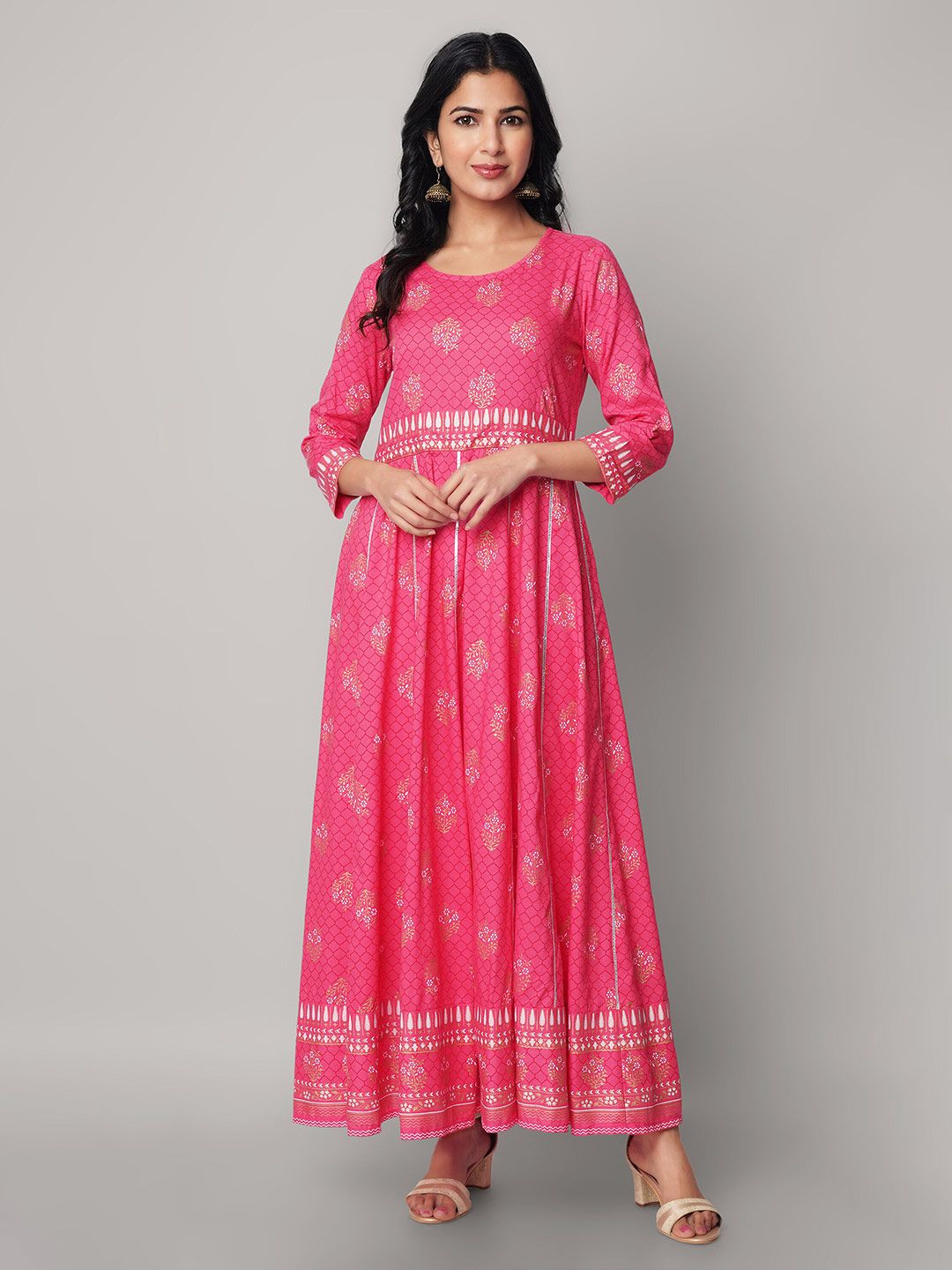 God Bless Ethnic Motifs Ethnic Maxi Dress Price in India