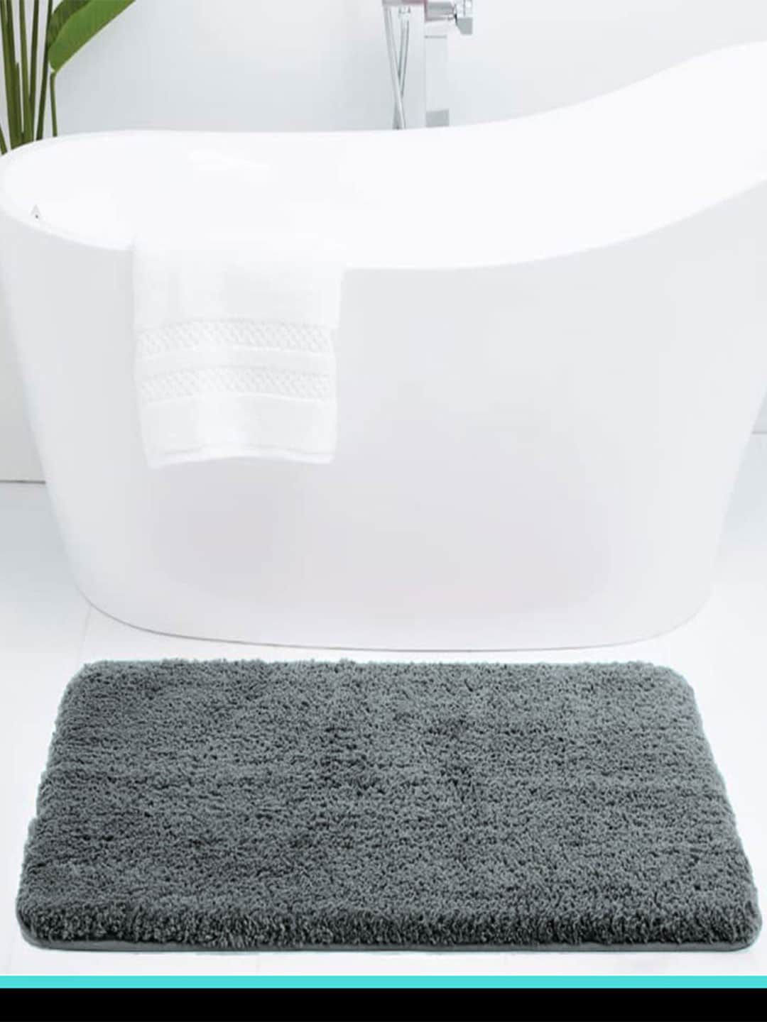 LUXEHOME INTERNATIONAL Vegas Grey 2800 GSM Ultra Soft Anti-Skid Bath Rugs