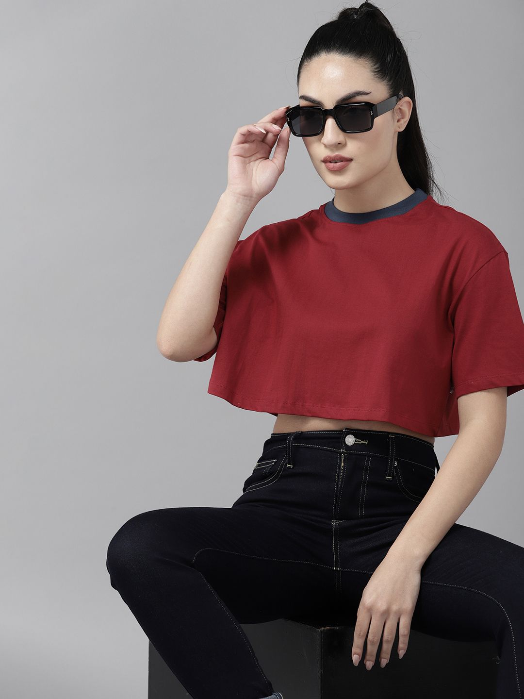 Buy The Roadster Lifestyle Co. Cotton Drop-Shoulder Sleeves Boxy