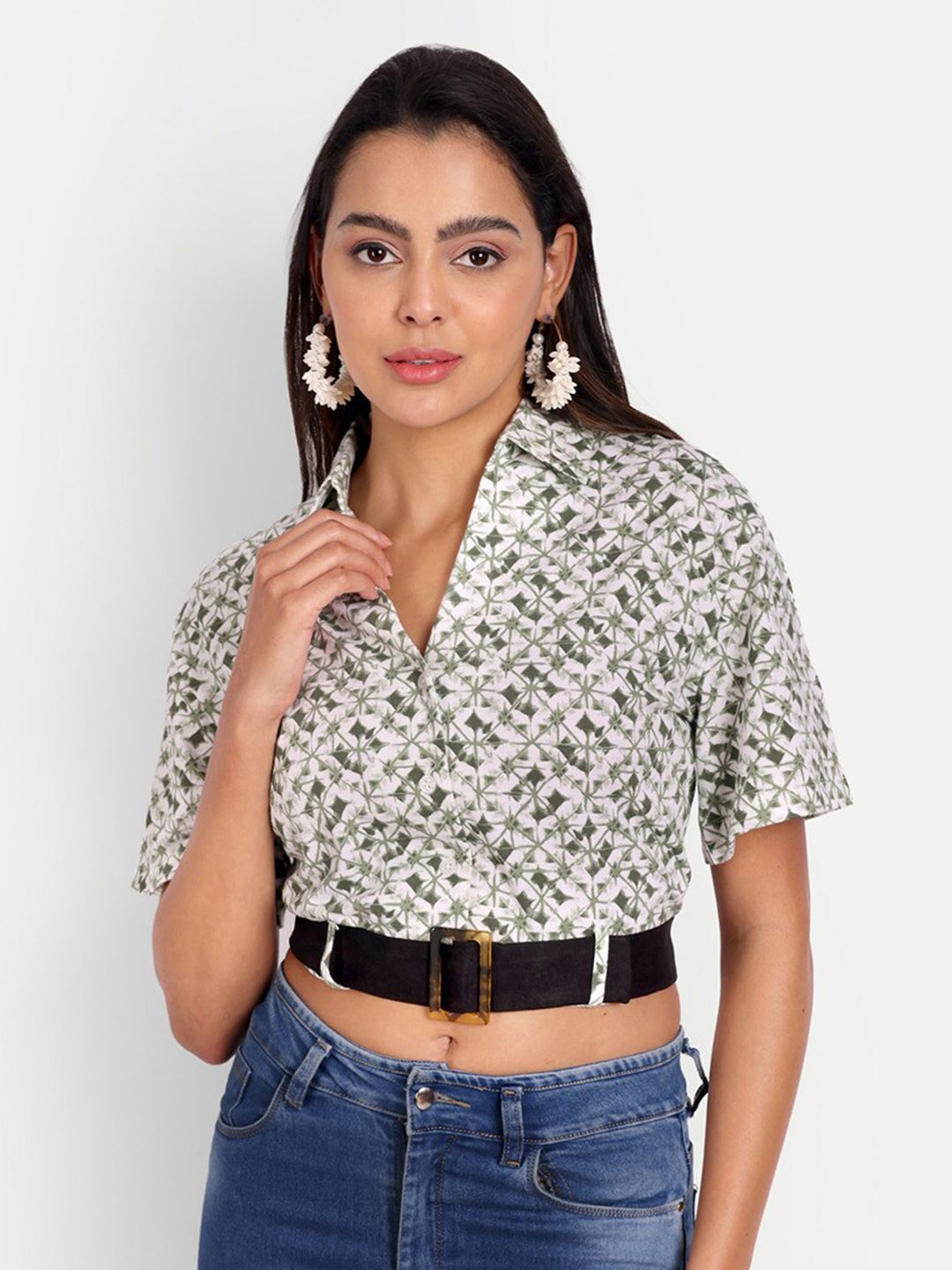 DOLSU Shirt Style Cotton Top Price in India