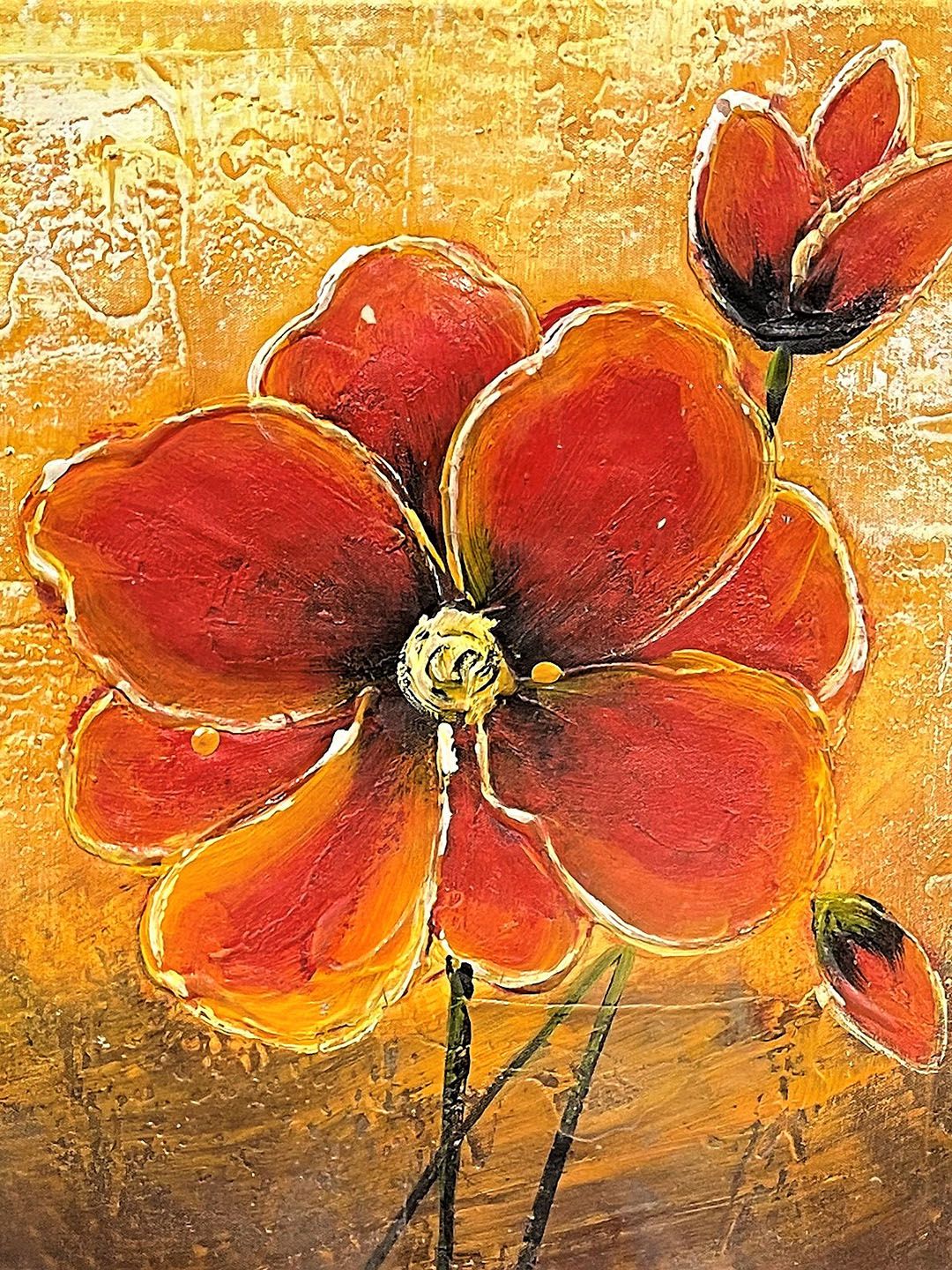 Buy Gallery99 The Orange Flower Printed Square Handmade Paintings