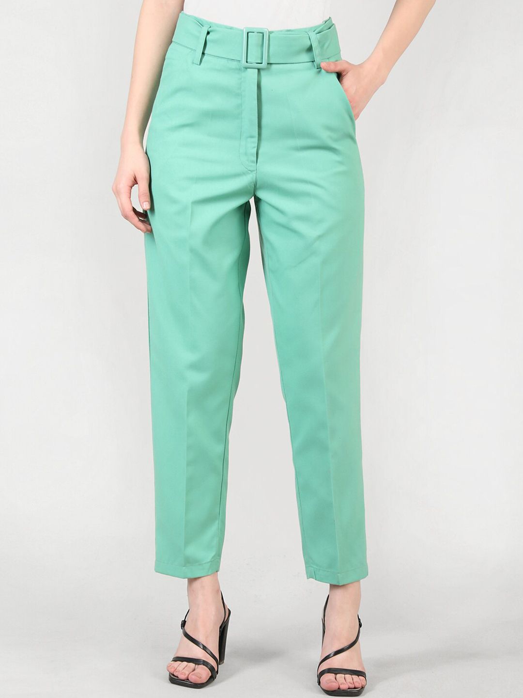 Dlanxa Women Green Custom Easy Wash Pleated Trousers Price in India