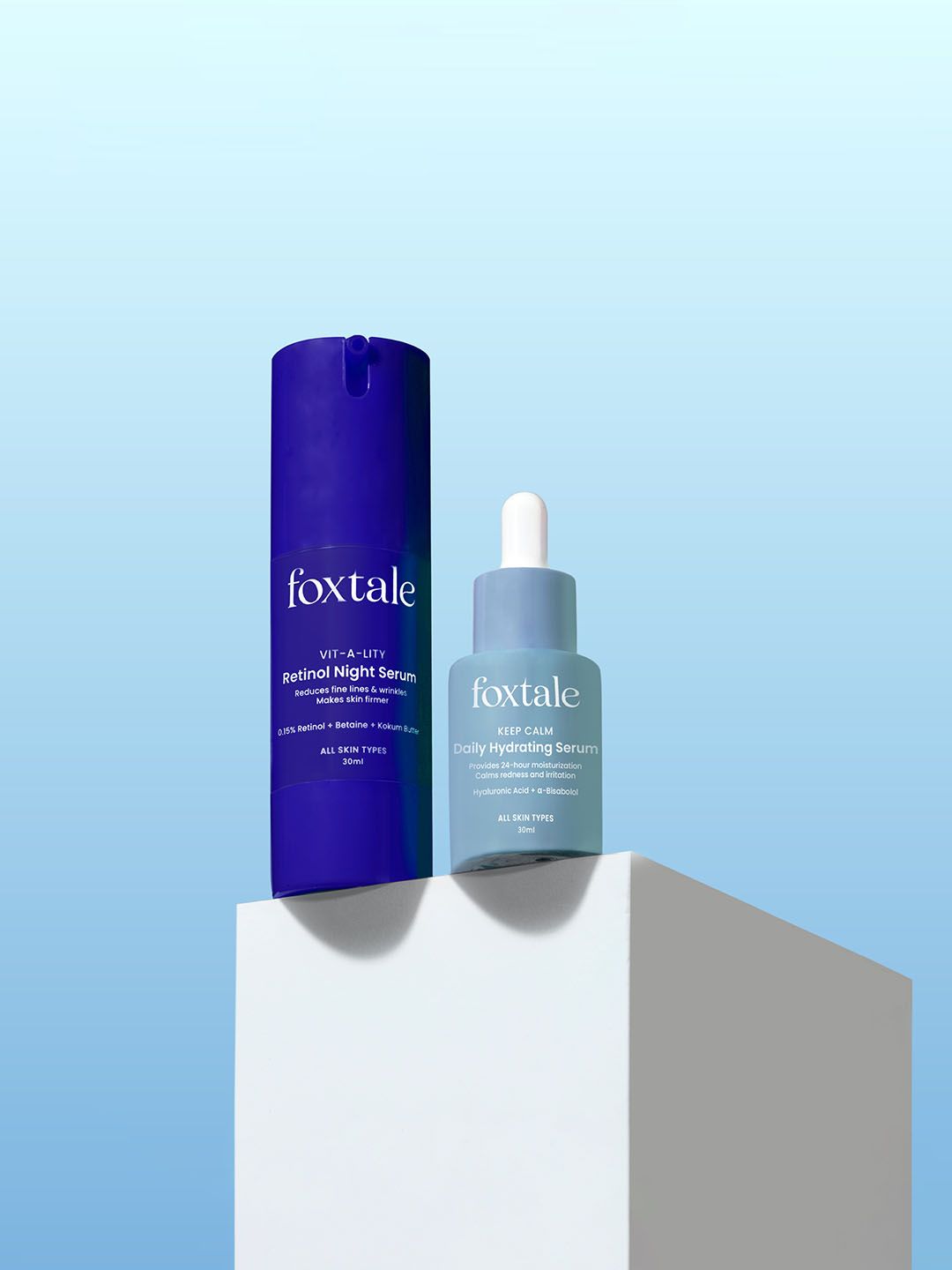 FoxTale Set of Keep Calm Daily Hydrating Serum + Vit A Lity Retinol Night Serum 30 ml Each