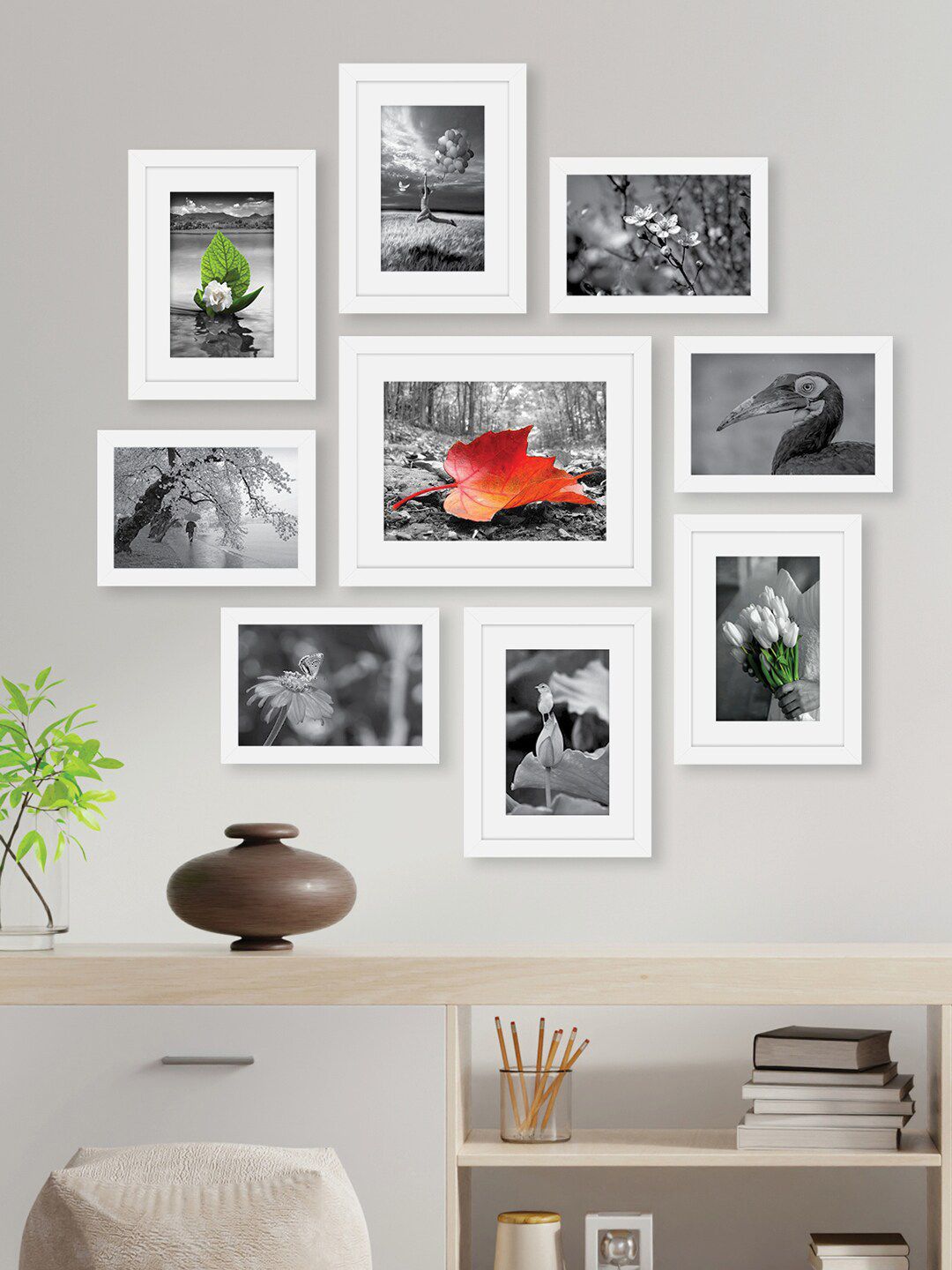RANDOM RANDOM Set Of 9 White Collage Photo Frames
