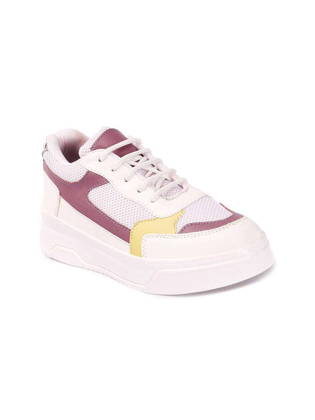 Picktoes Women Lace-Ups Colourblocked Sneakers Price in India