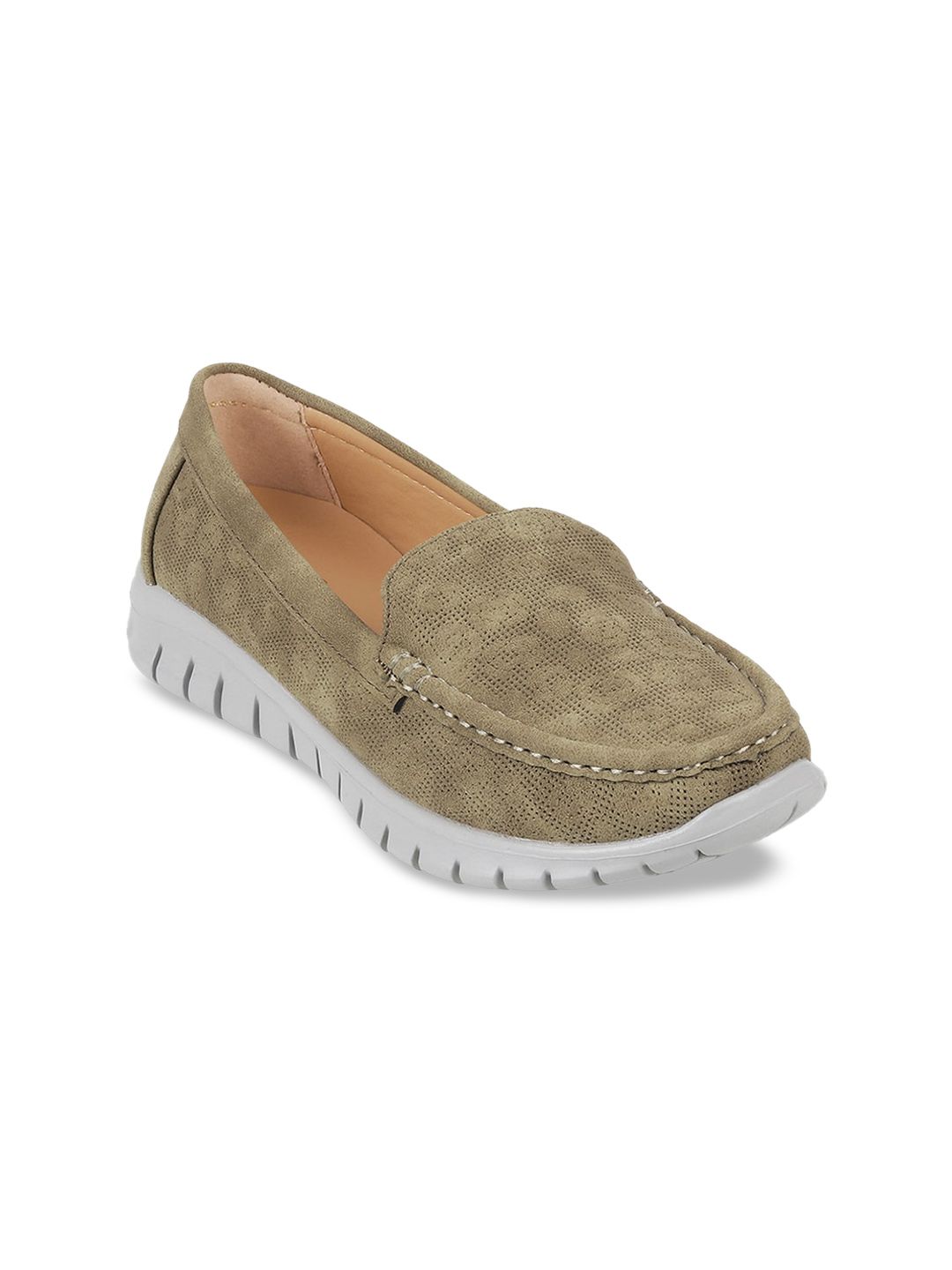 Metro Women Textured Suede Slip-On Sneakers Price in India