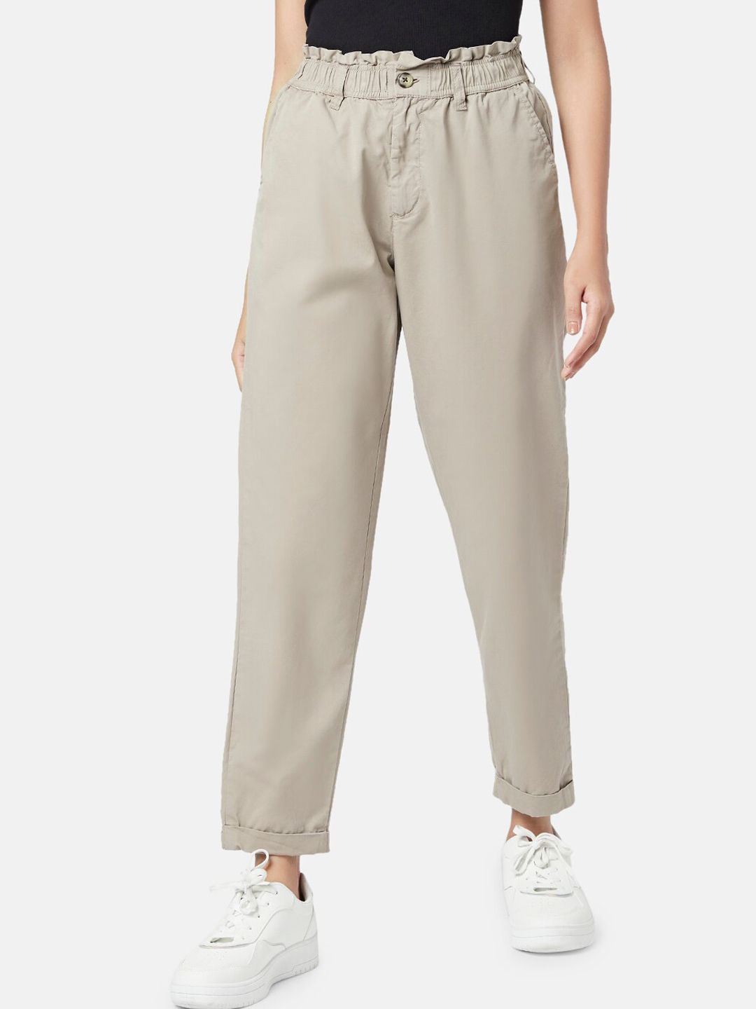 Honey by Pantaloons Women High-Rise Trousers Price in India