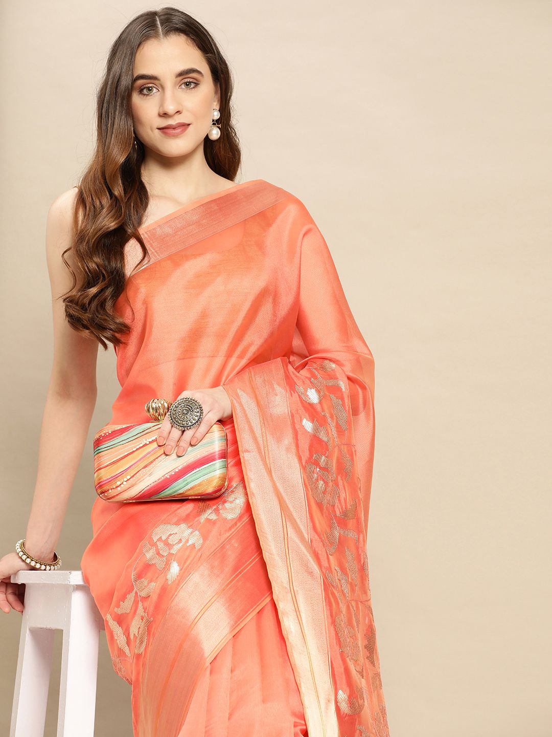 kasee Floral Sequinned Pure Georgette Saree Price in India