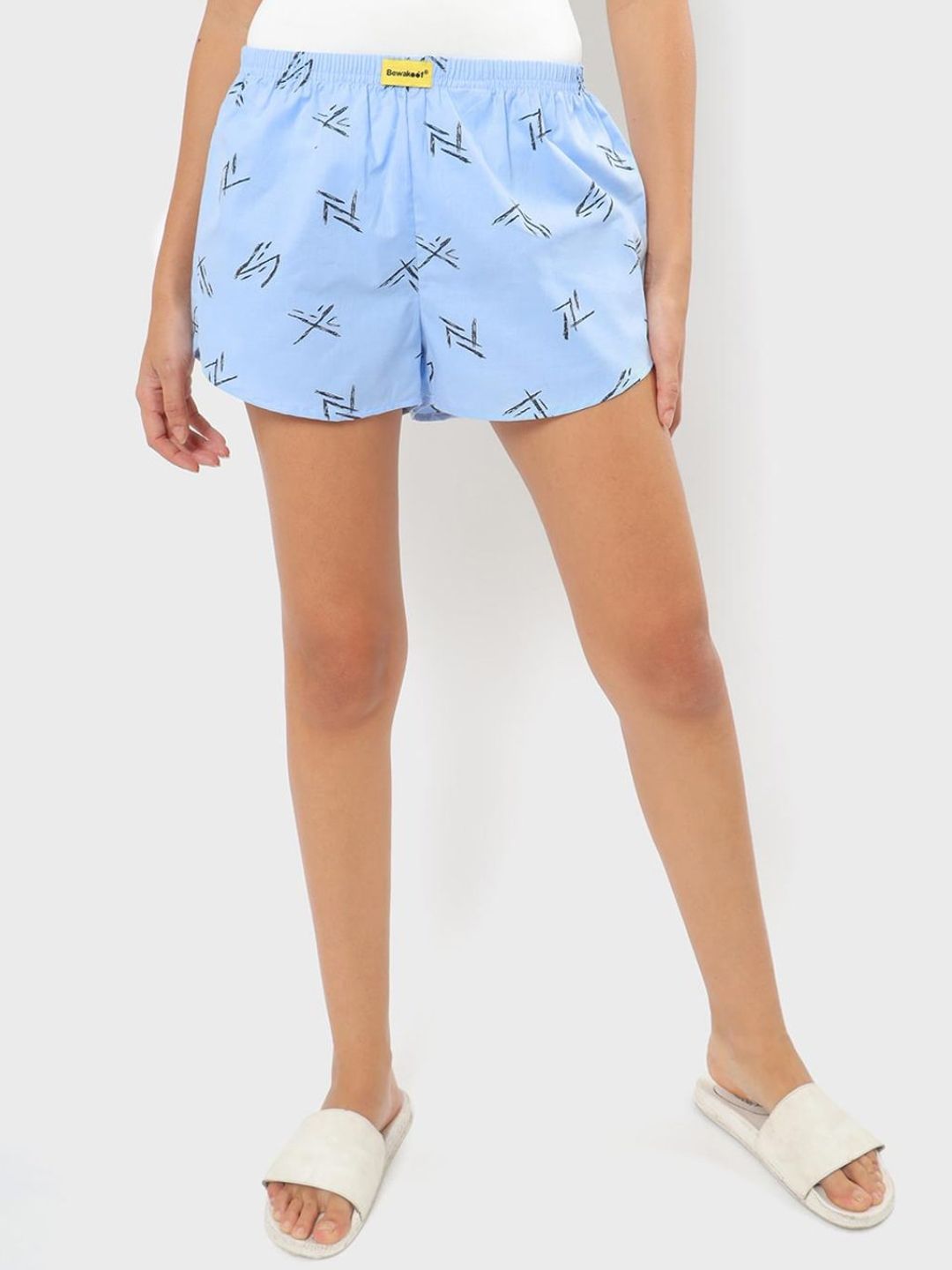 Bewakoof Women Printed Cotton Regular Fit Shorts Price in India