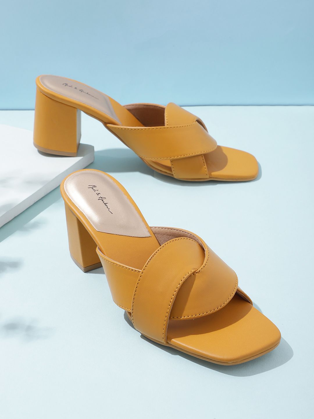 Mast & Harbour Mustard Block Sandals