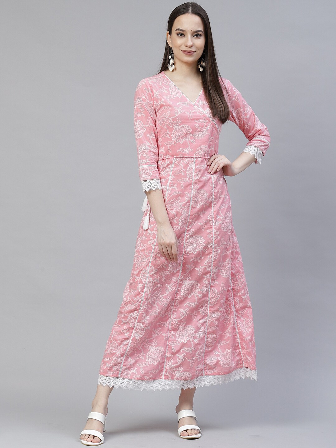 Meeranshi Floral Printed A-Line Dress Price in India