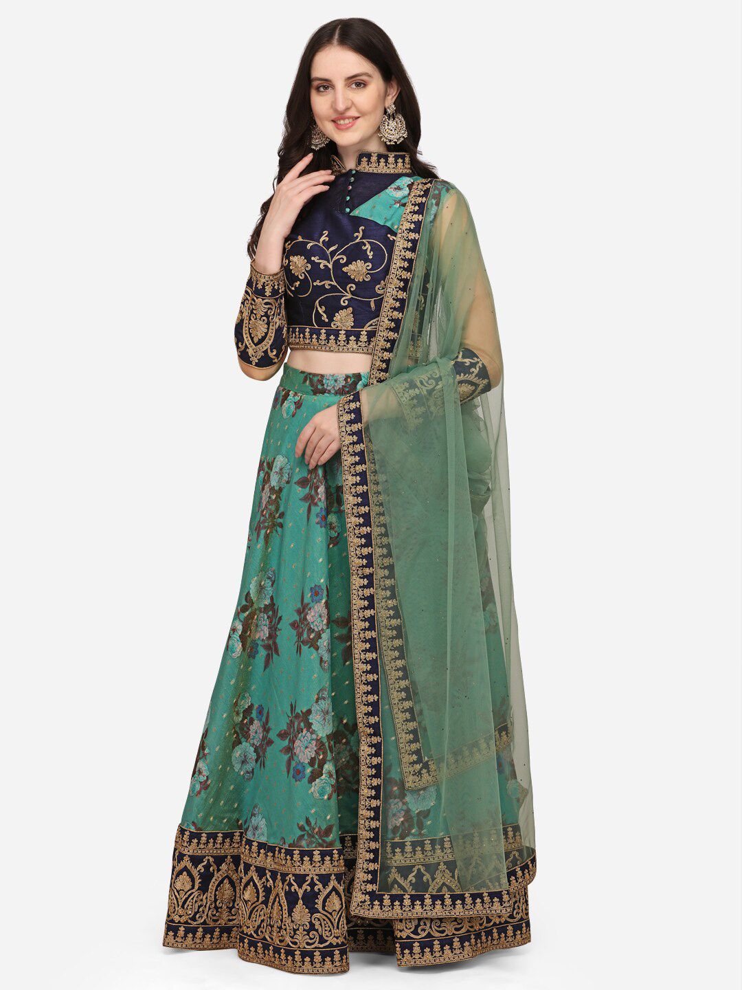 SAPTRANGI Embroidered Ready to Wear Lehenga & Blouse With Dupatta Price in India