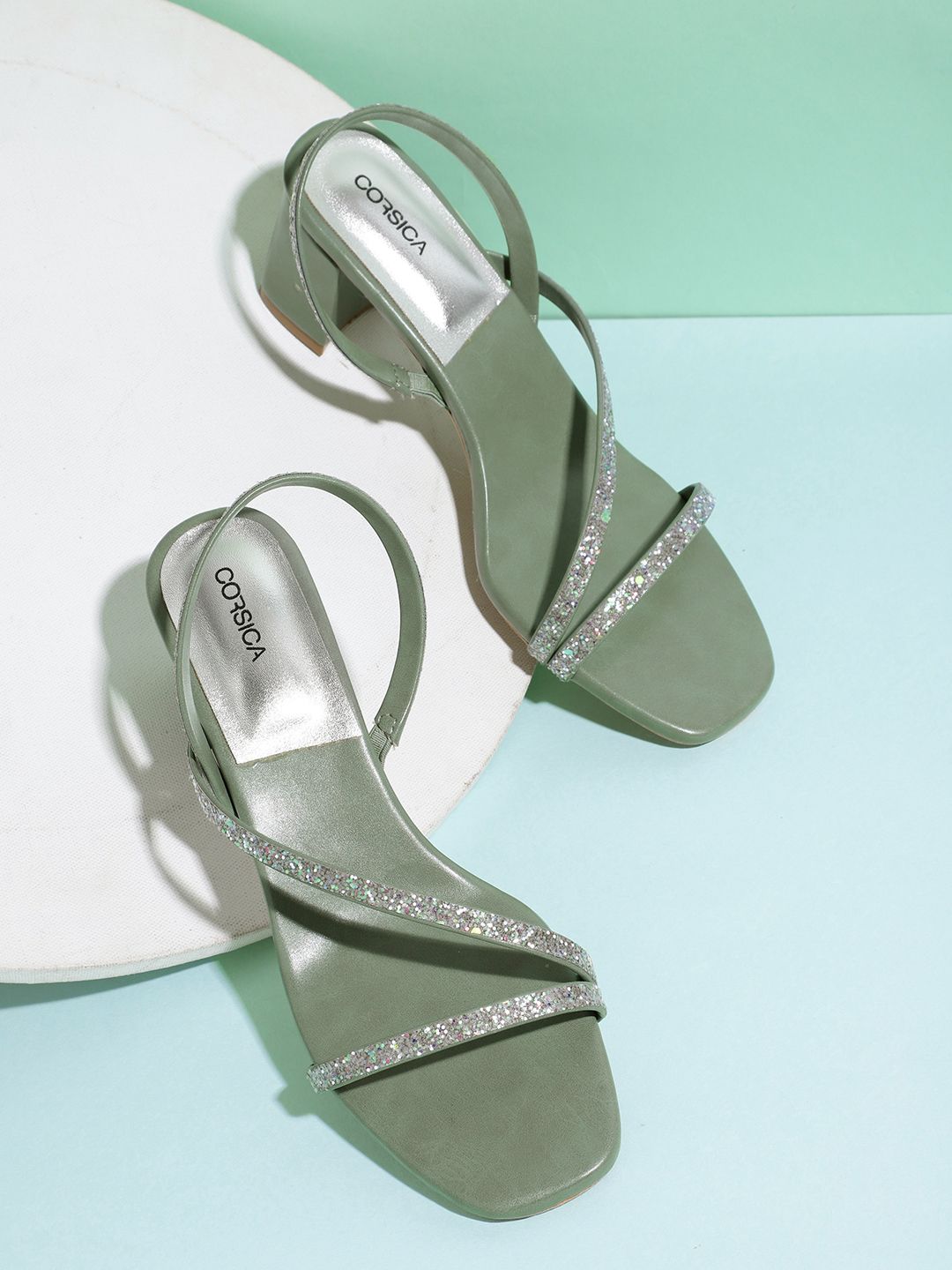 CORSICA Shimmer Party Block Heels