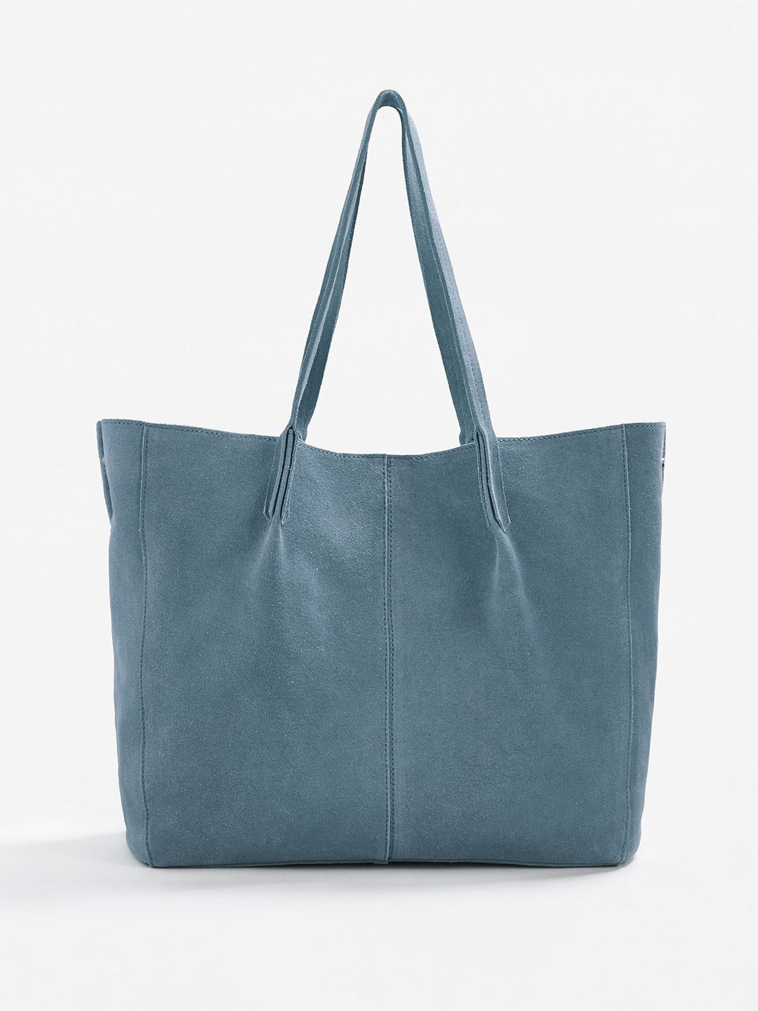 Buy MANGO Grey Solid Bovine Leather Shoulder Bag - Handbags for
