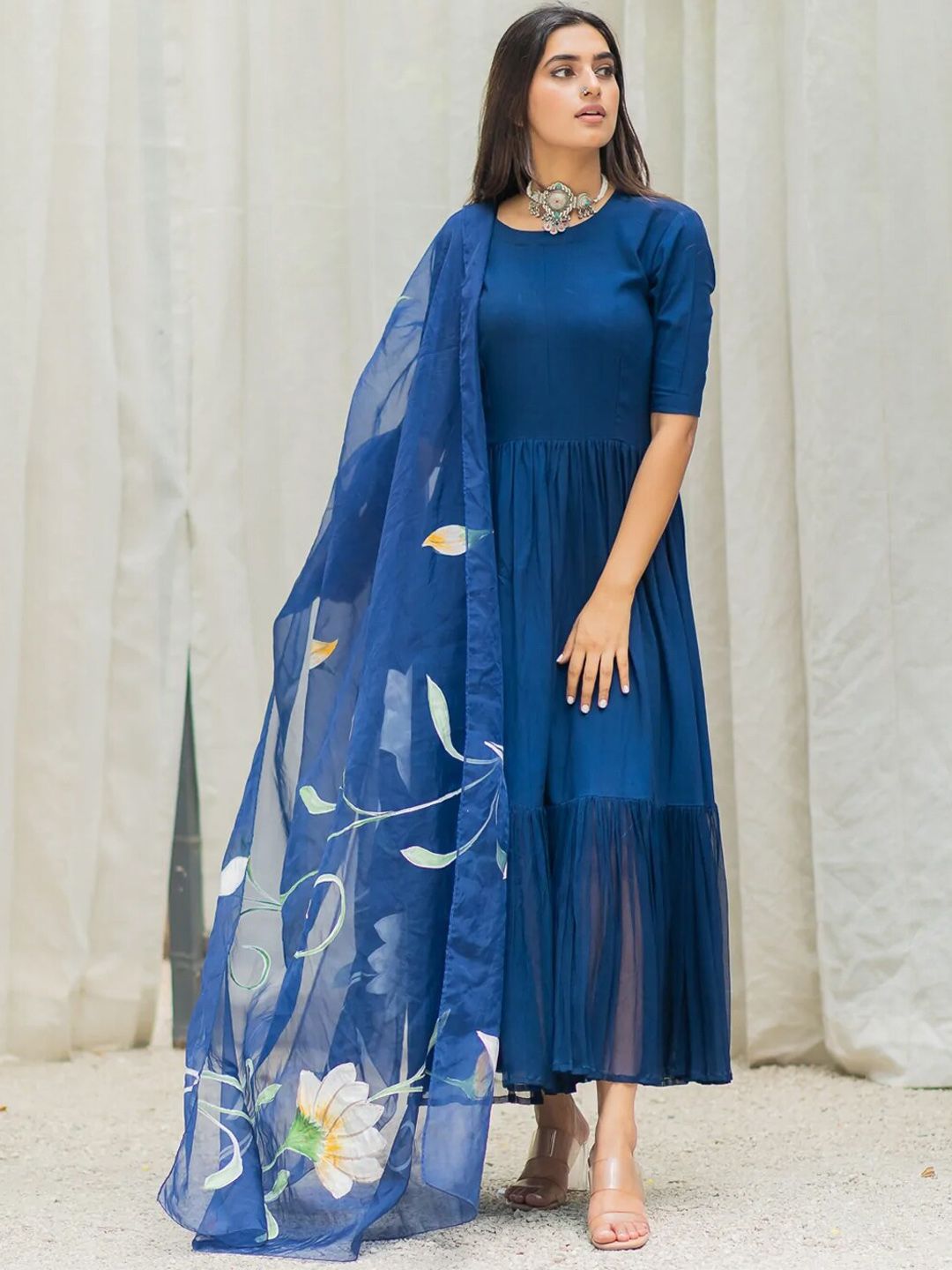 Ambraee Women Anarkali Kurta With Dupatta Price in India