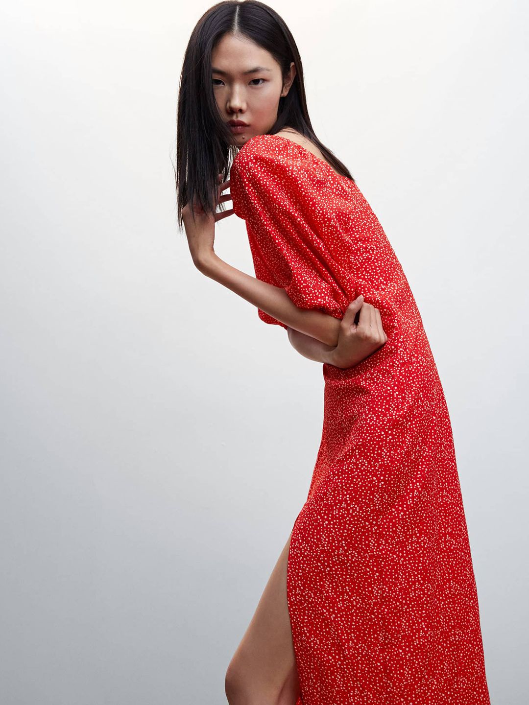 Geometric Printed A-Line Midi Dress