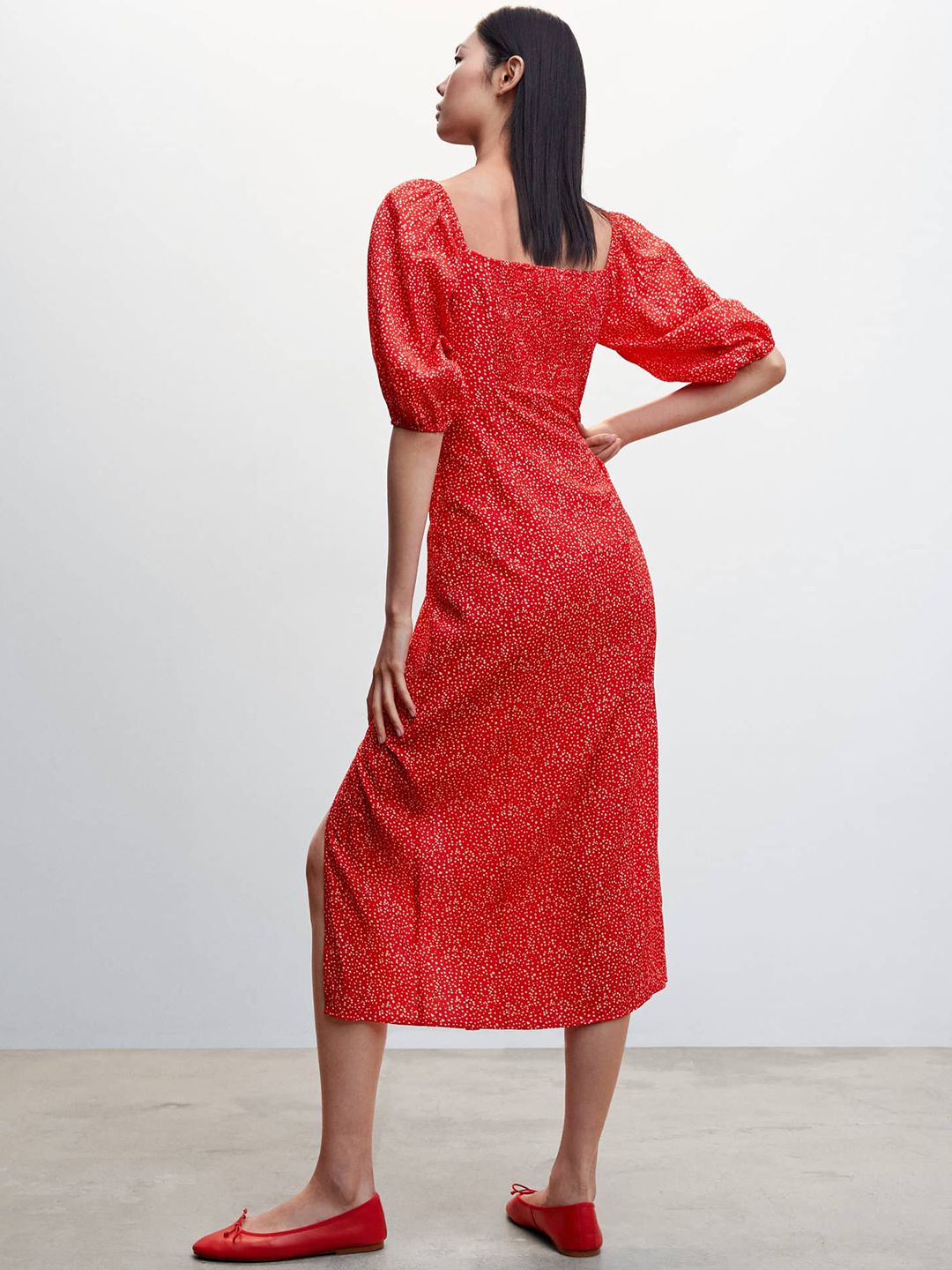 Geometric Printed A-Line Midi Dress