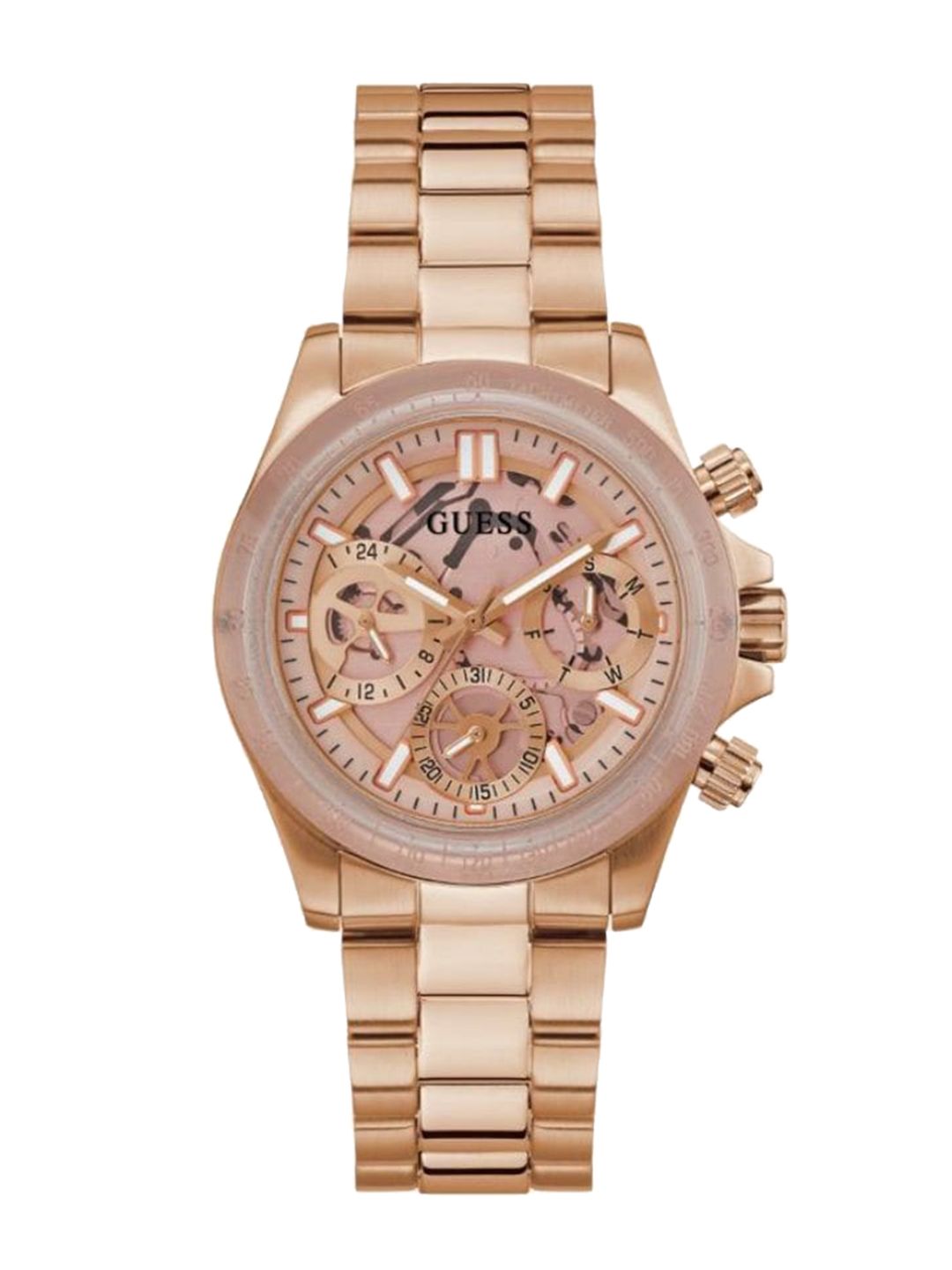 GUESS GUESS Women Stainless Steel Bracelet Style Straps Multi-Function Watch GW0557L2