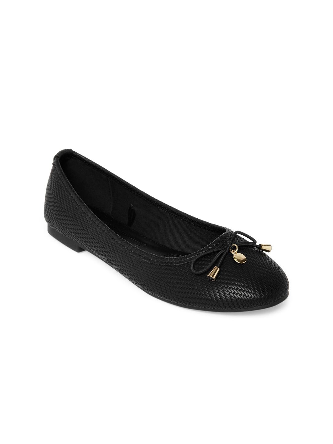 Forever Glam by Pantaloons Women Textured Ballerinas With Bows Price in India