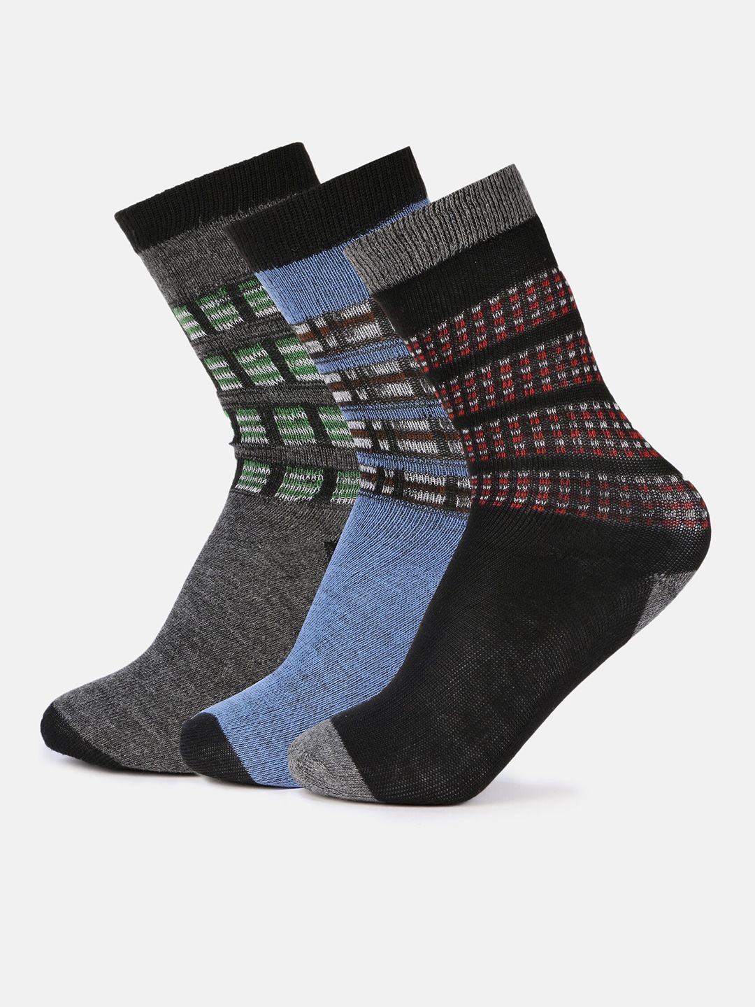 EL REGALO Pack Of 3 Patterned Calf-Length Socks