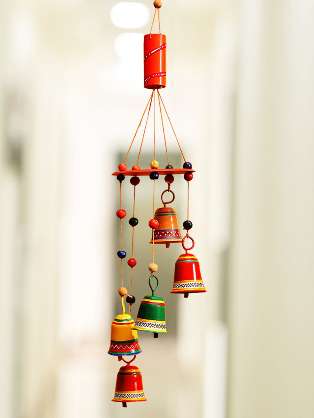 ExclusiveLane Multicoloured Breezy Chiming Hand-Painted Wind Chime Price in India