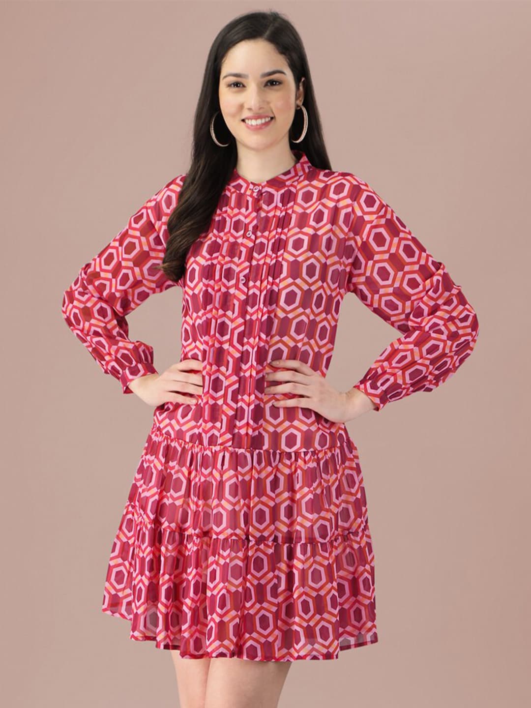 Masakali Co Pink Georgette Dress Price in India