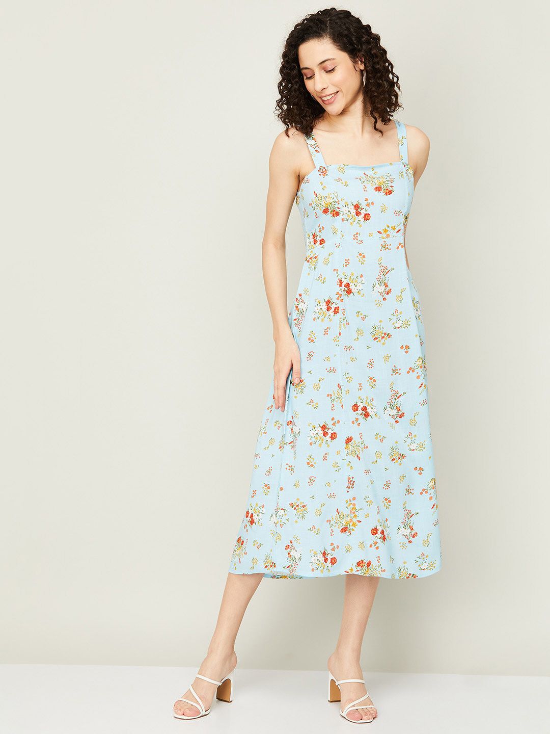 Fame Forever by Lifestyle Floral Printed A-Line Midi Dress Price in India