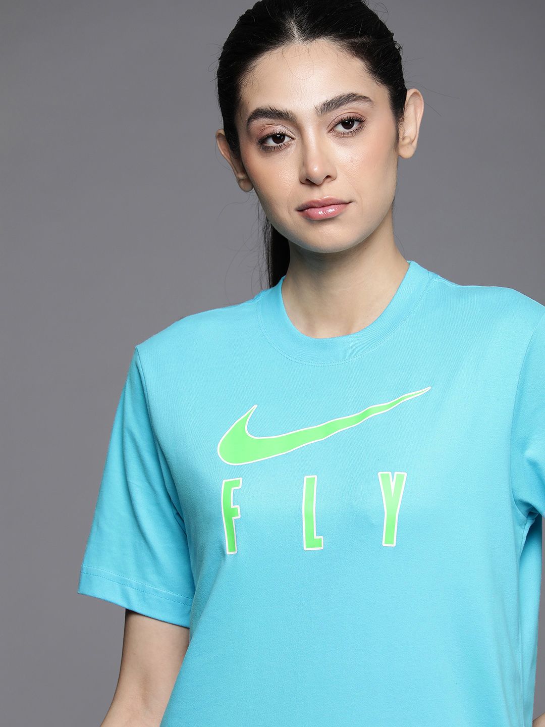 Nike Graphic Printed Dri-FIT Swoosh Fly Boxy Top Price in India