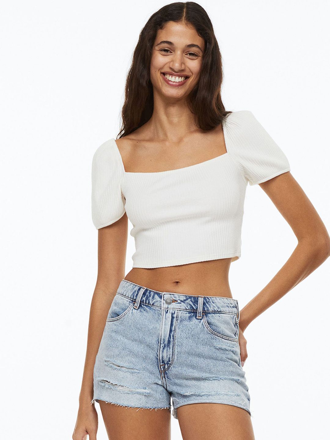 H&M Women Cotton Denim Shorts Price in India