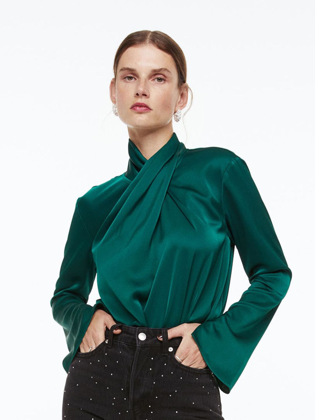 Draped hotsell blouse h&m