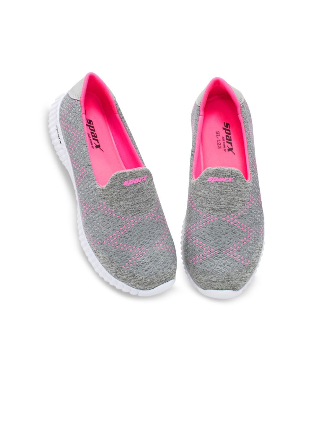 Sparx Women Grey Printed Slip-On Sneakers Price in India