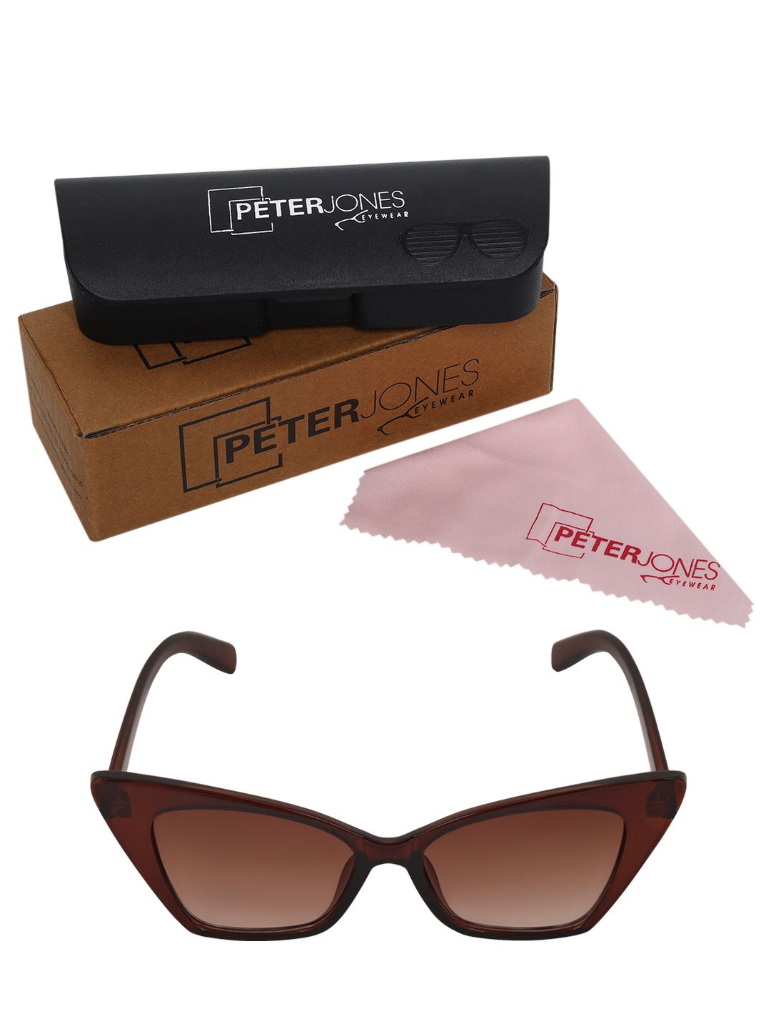 Peter Jones Eyewear Unisex Cateye Sunglasses with UV Protected Lens 13024BW_S