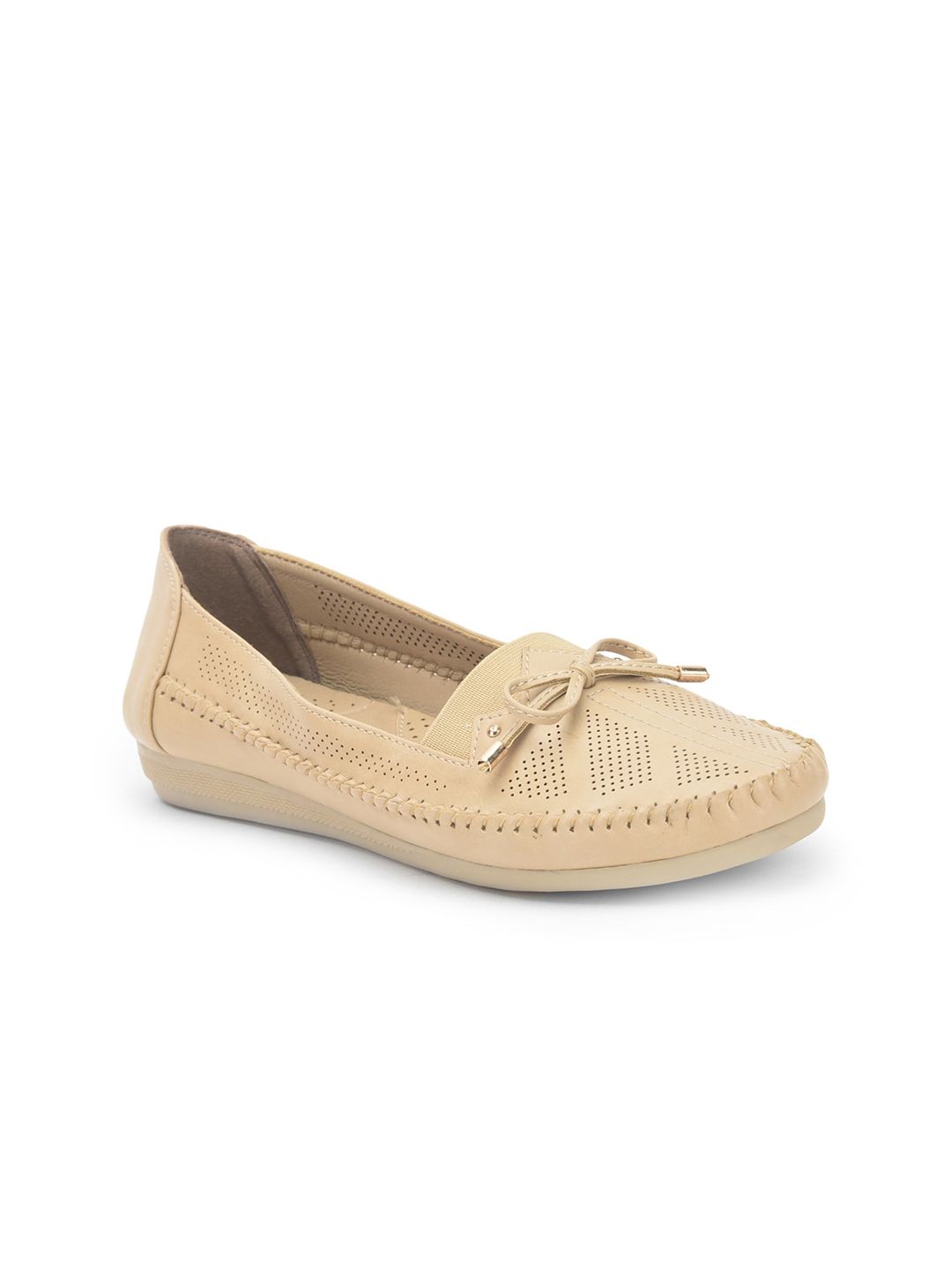 Liberty Women Beige Perforations Loafers Price in India