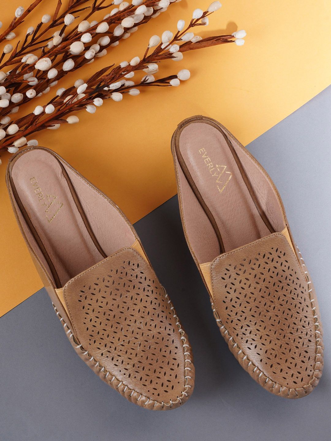 EVERLY Women Laser Cuts Slip-On Loafers Price in India