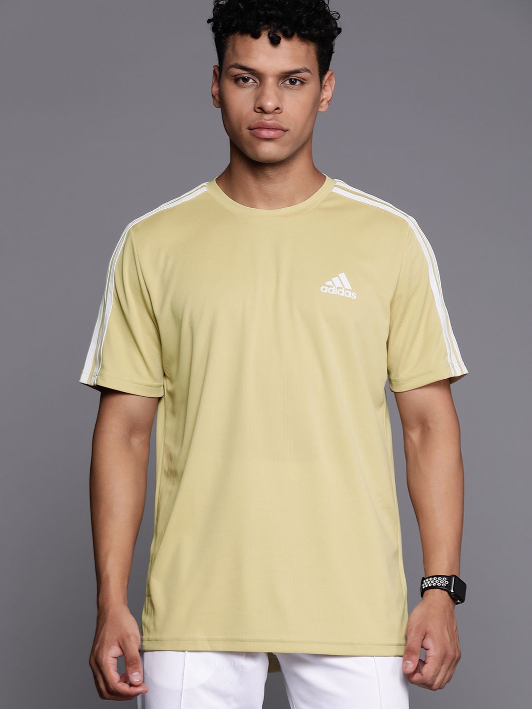 Buy ADIDAS Solid 3-Stripes T-shirt - Tshirts for Men 21496826 | Myntra