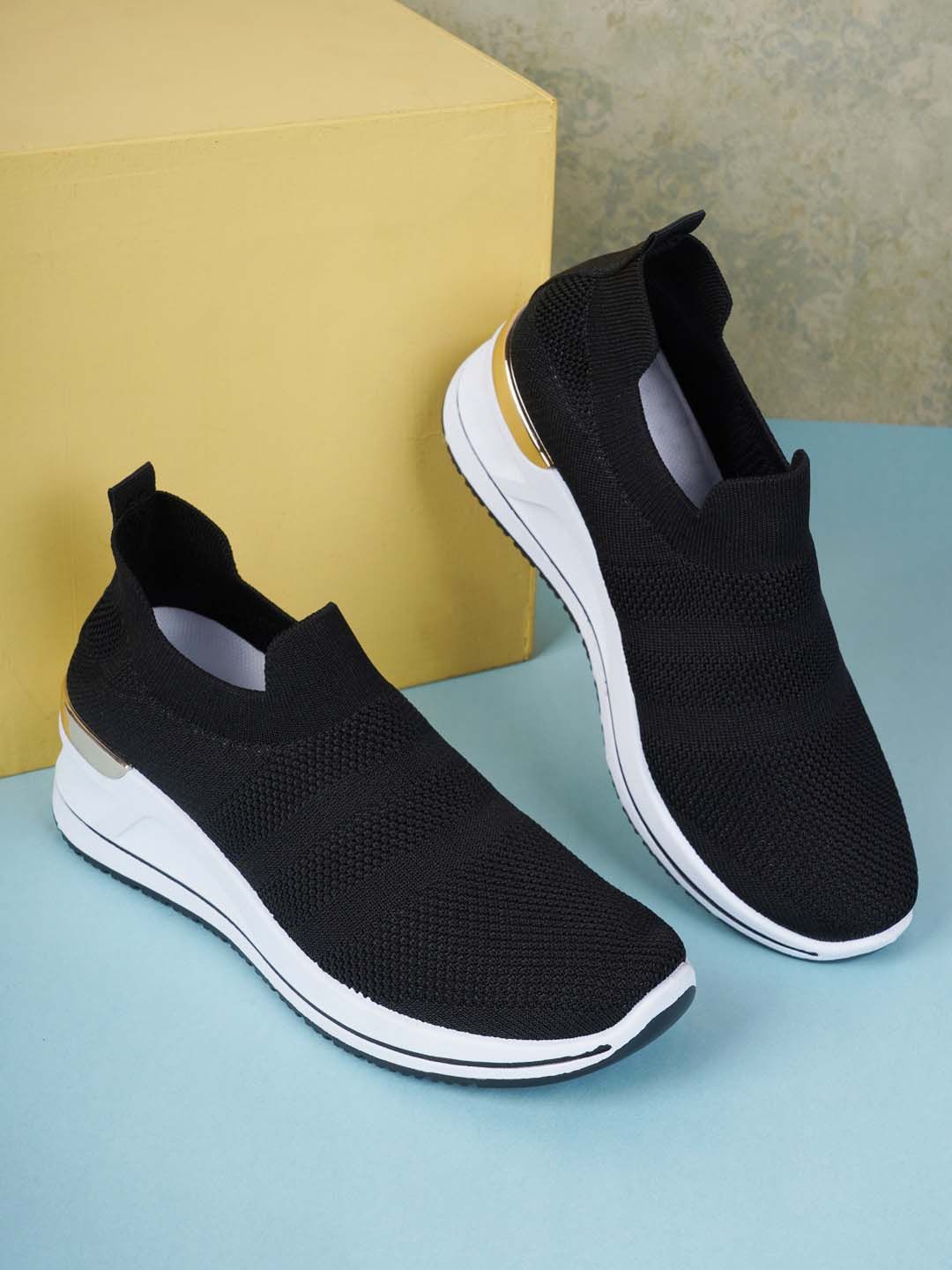 Carlton London sports Women Woven Design Slip-On Sneakers Price in India