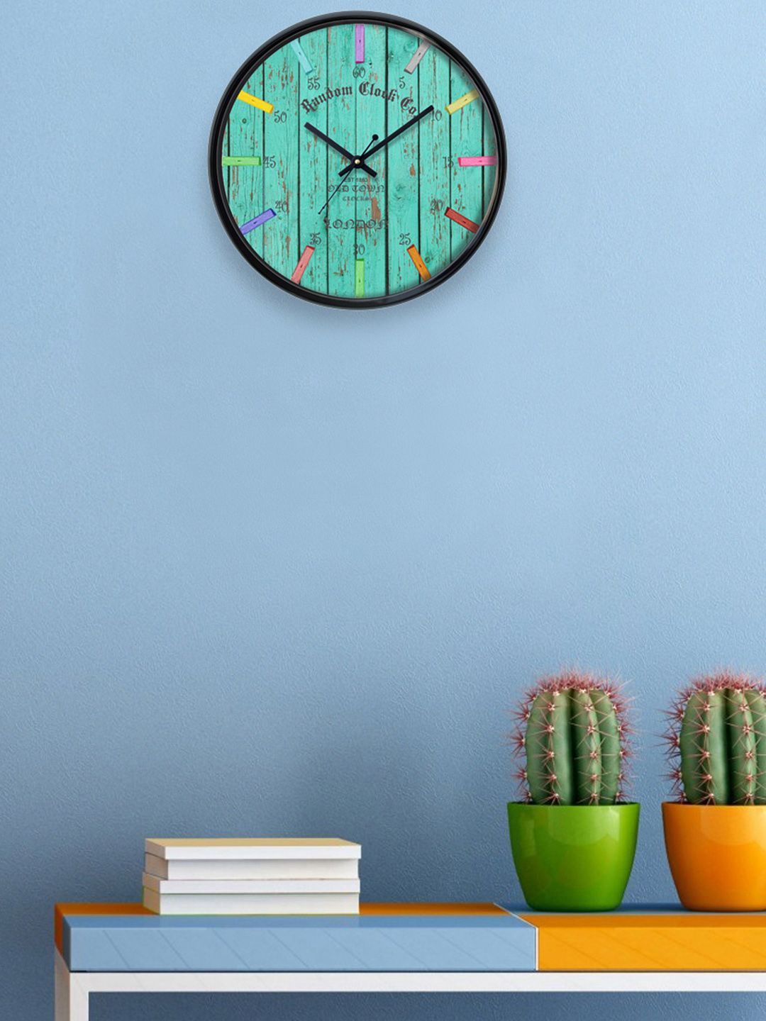 RANDOM Sea Green Printed Analogue 30.5 cm Wall Clock Price in India