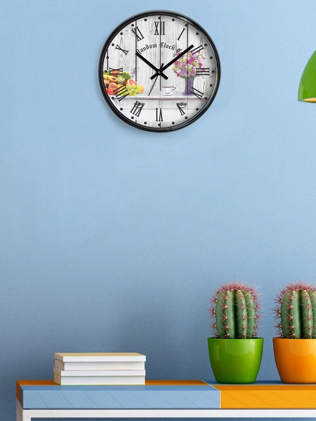 RANDOM Grey Printed Analogue 30.5 cm Wall Clock Price in India