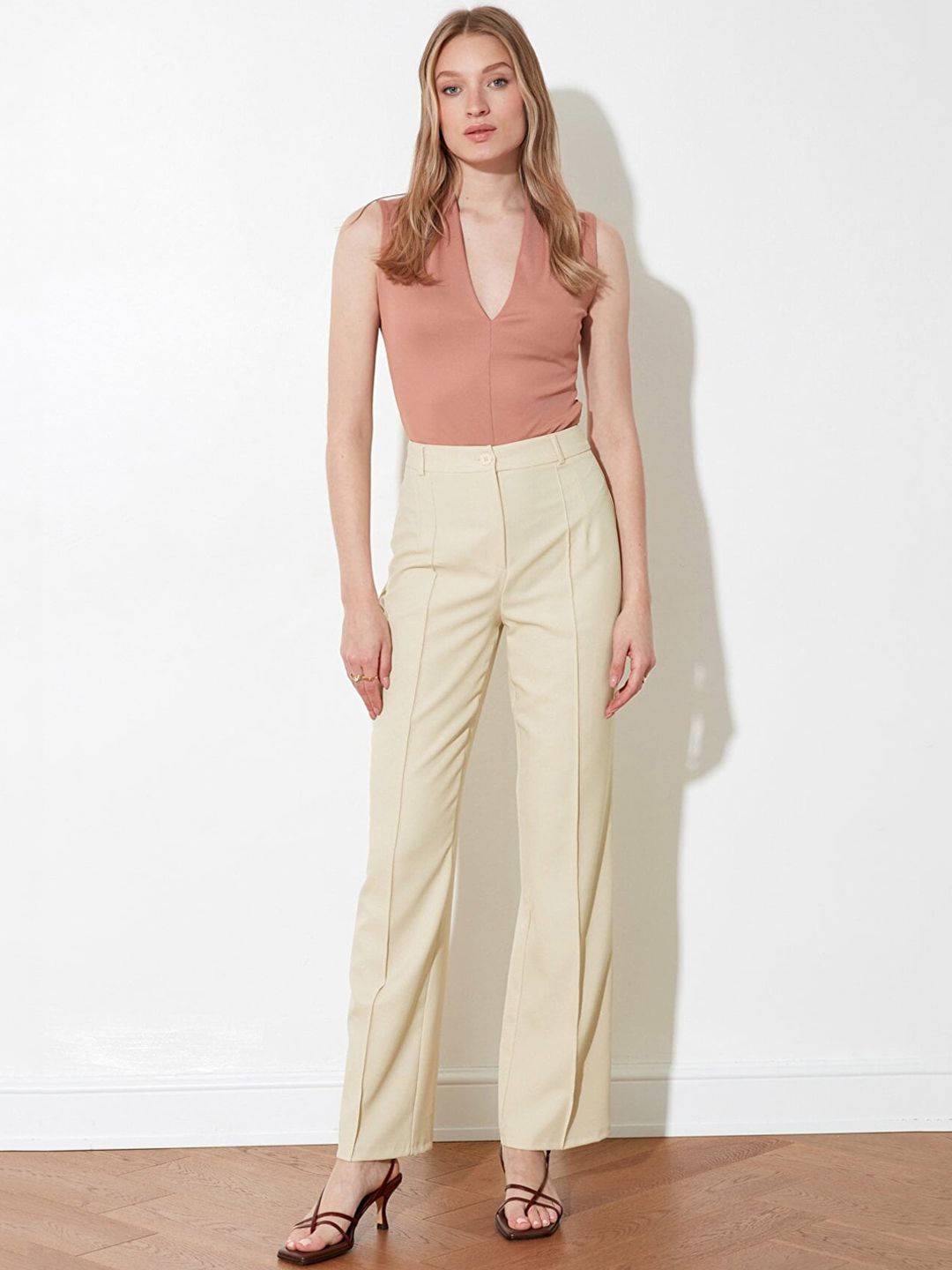 Trendyol Women Pleated Formal Trousers Price in India