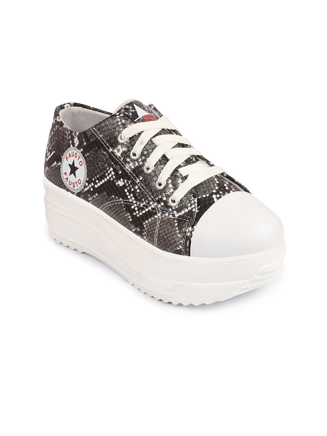 FAUSTO Women Printed Lightweight Canvas Sneakers Price in India