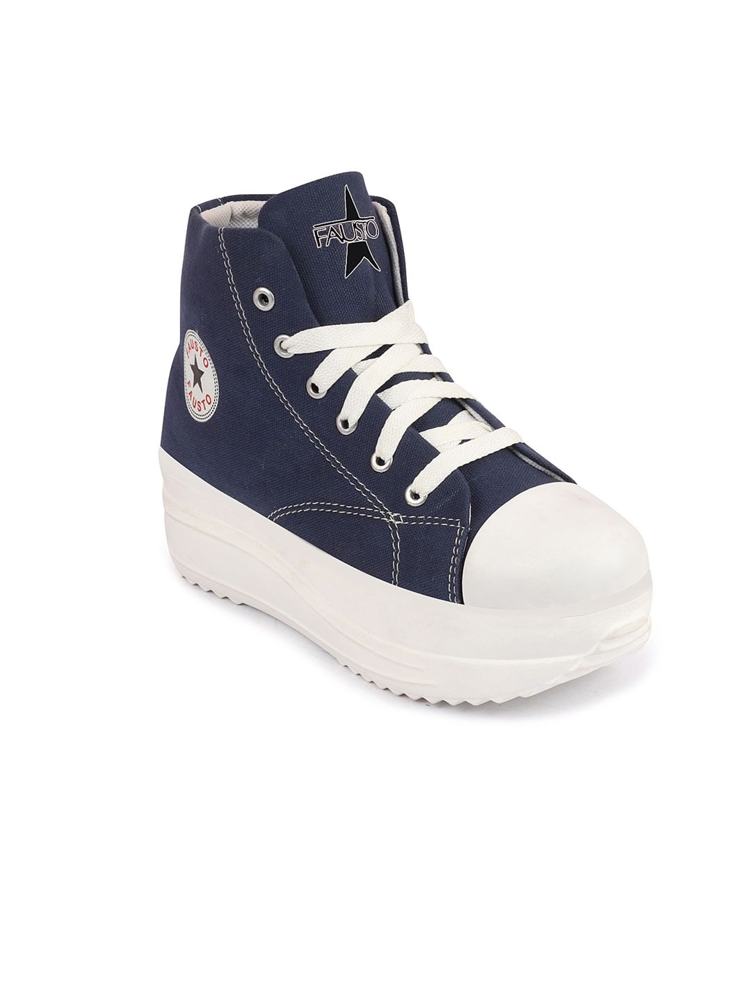 FAUSTO Women Lightweight Mid Top Canvas Sneakers Price in India